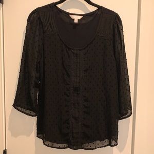 Lauren Conrad black sheer detail top